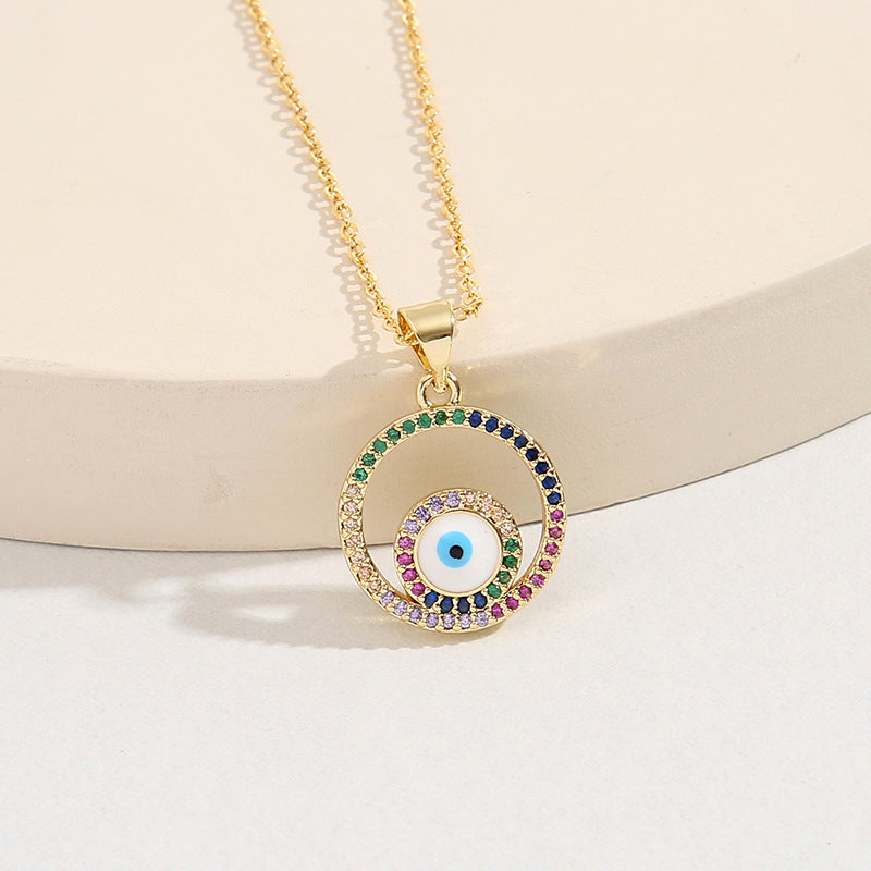 Cobre de cobre al por mayor Micro incrustados Colconio redondo de aceite de diablo de diablo Collares de goteo